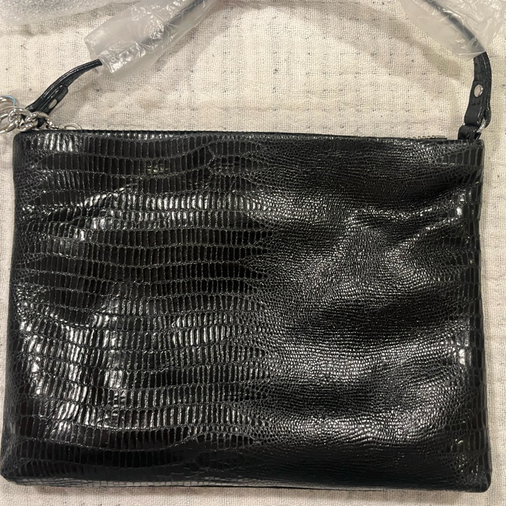 Stella & Dot Lamb Skin Black Crossbody Bag Brand New - Picture 3 of 13